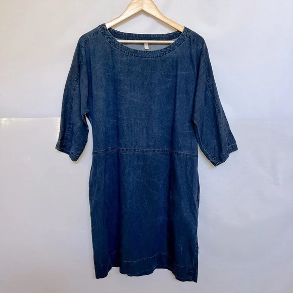 Eileen Fisher | Dresses | Eileen Fisher Denim Minimalist Basic Jean Dress  Size M | Poshmark